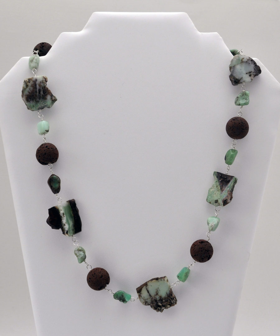 Collar Crisoprasa y Lava