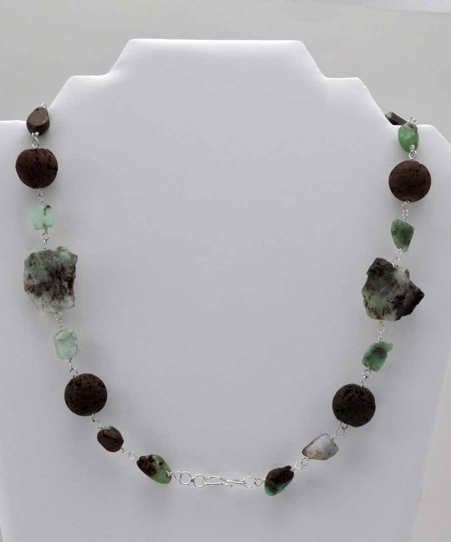 Collar Crisoprasa y Lava