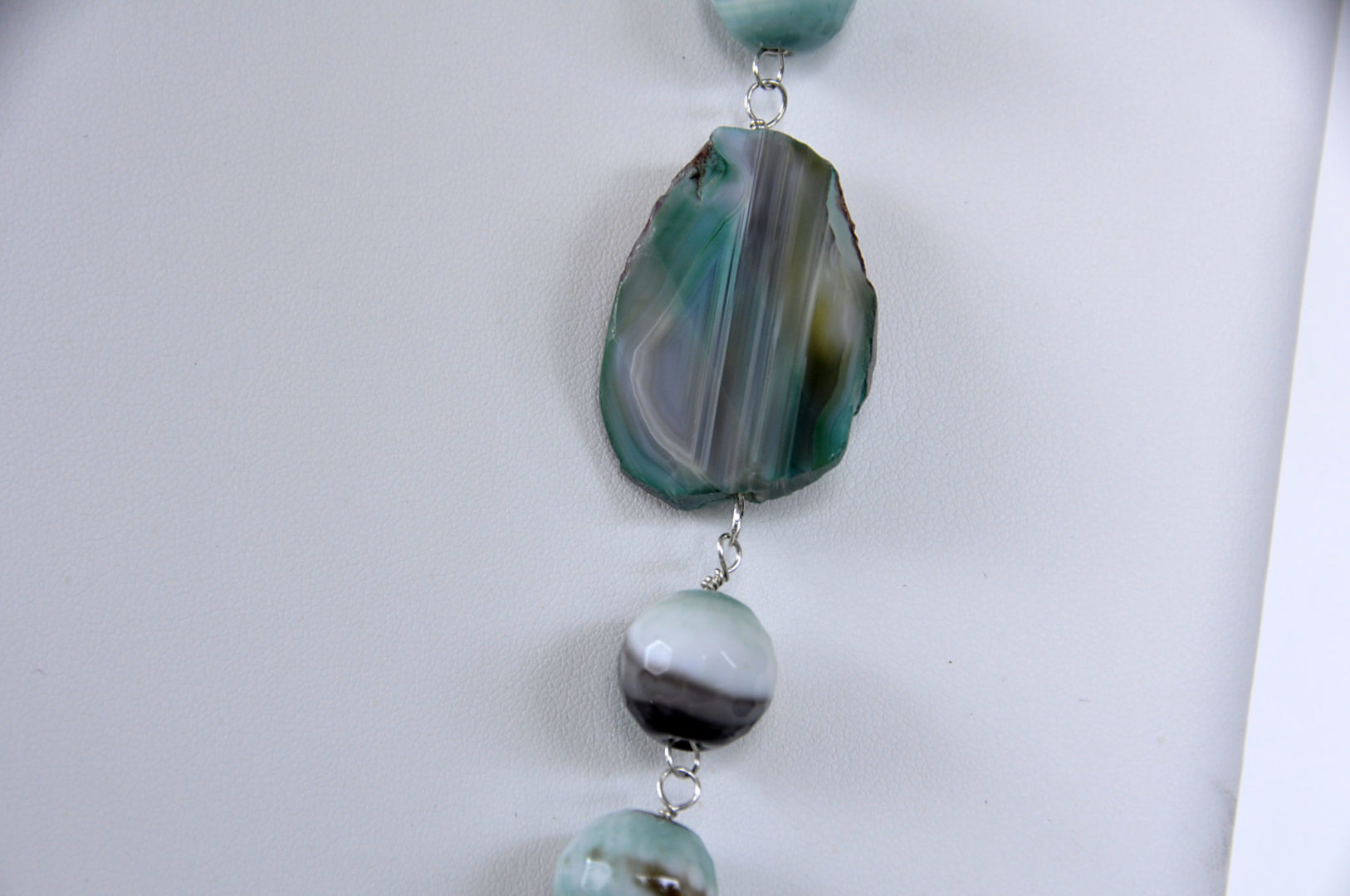 Collar de Ágatas Turquesa y Cadena de Plata - Imagen 4