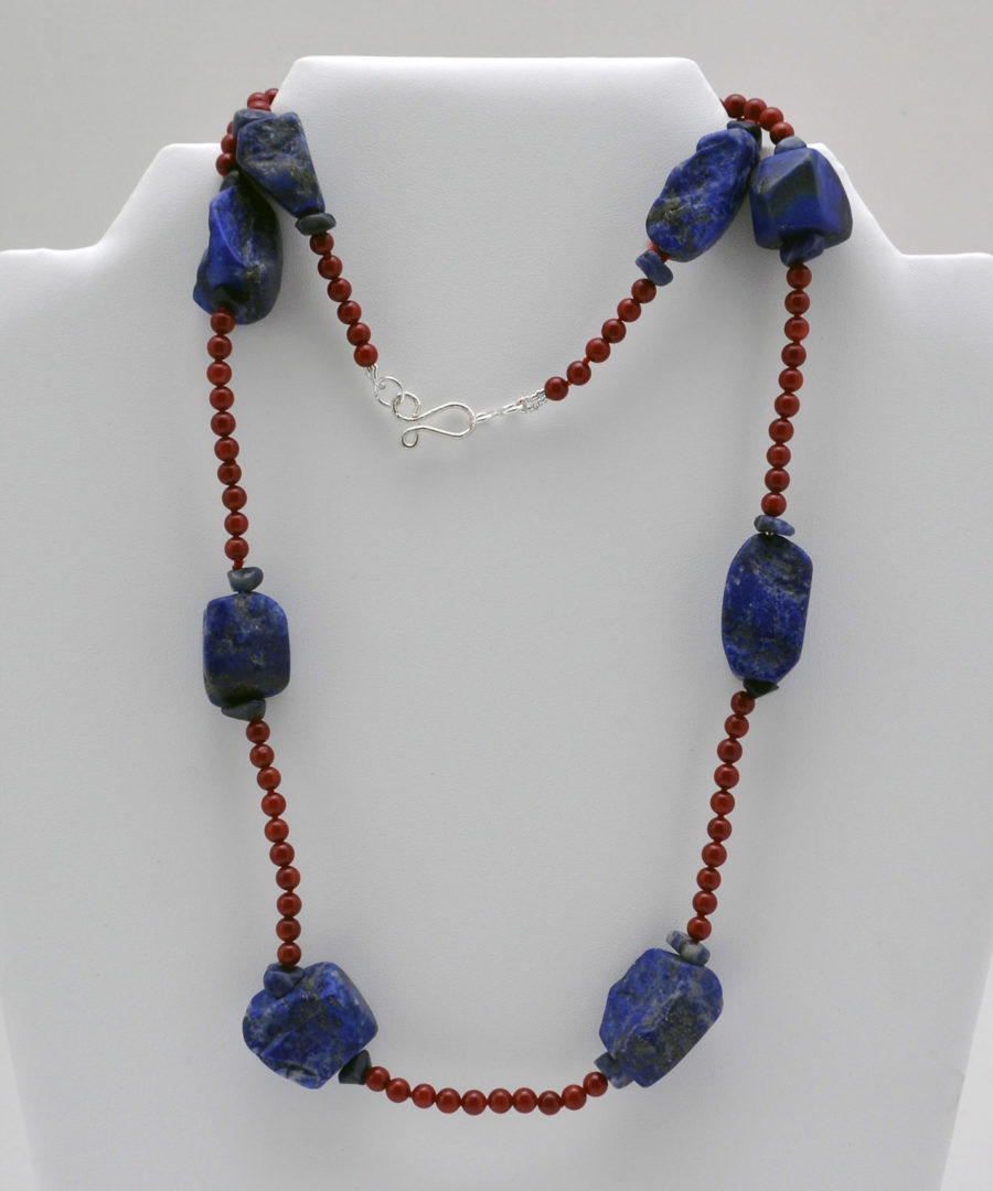 Collar Largo Lapislázuli y Coral