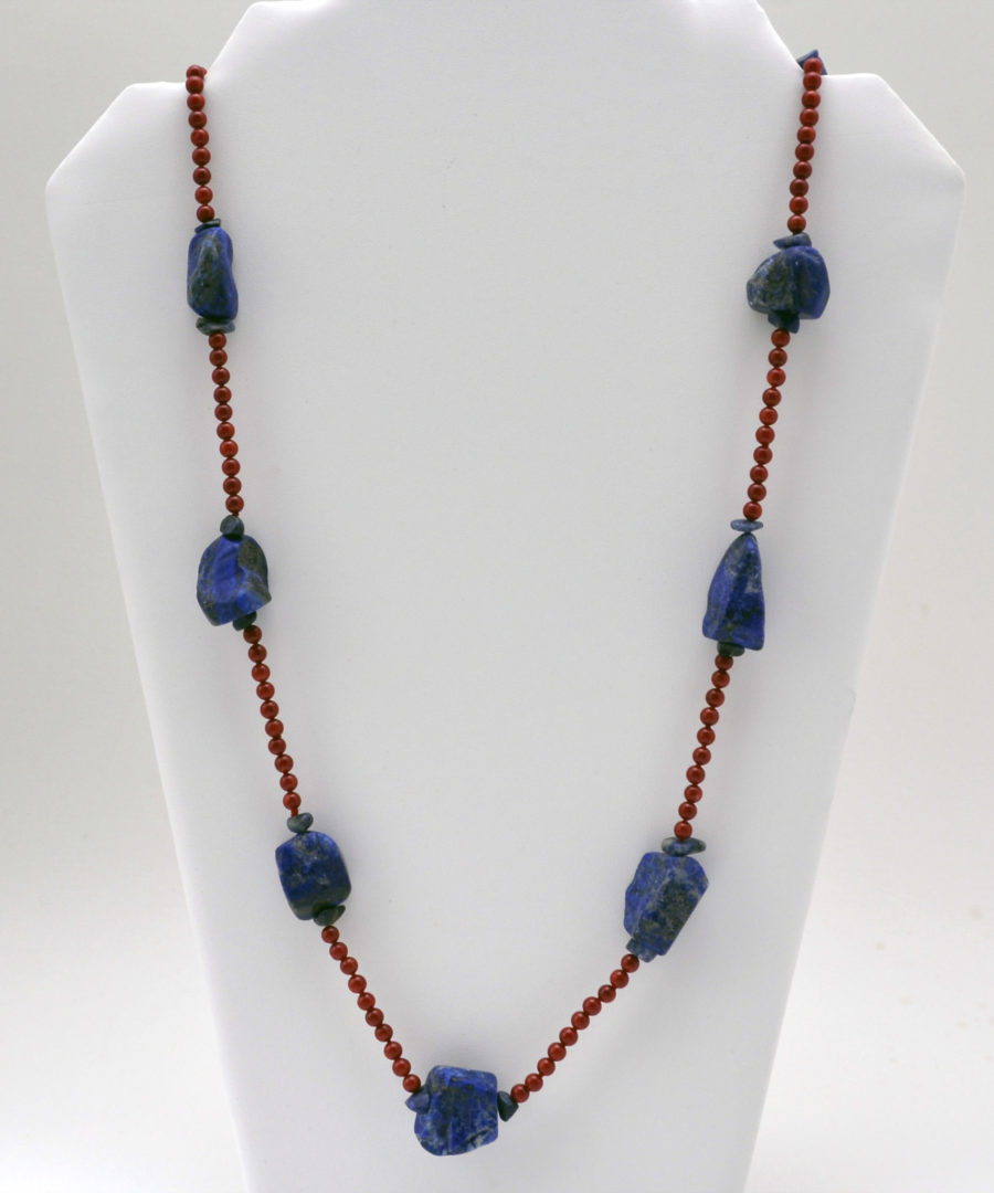 Collar Largo Lapislázuli y Coral