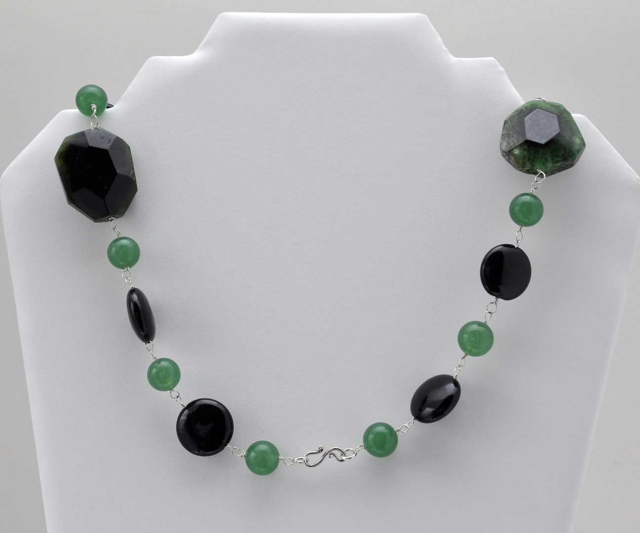 Collar Ágatas Verde y Ónix