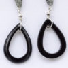 Pendientes en Plata con piedras en forma de gota de Ónix y Ágata Turmalinada - Imagen 2