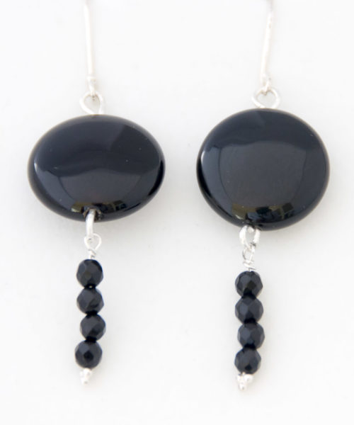 Pendientes en plata con piedras de Ónix