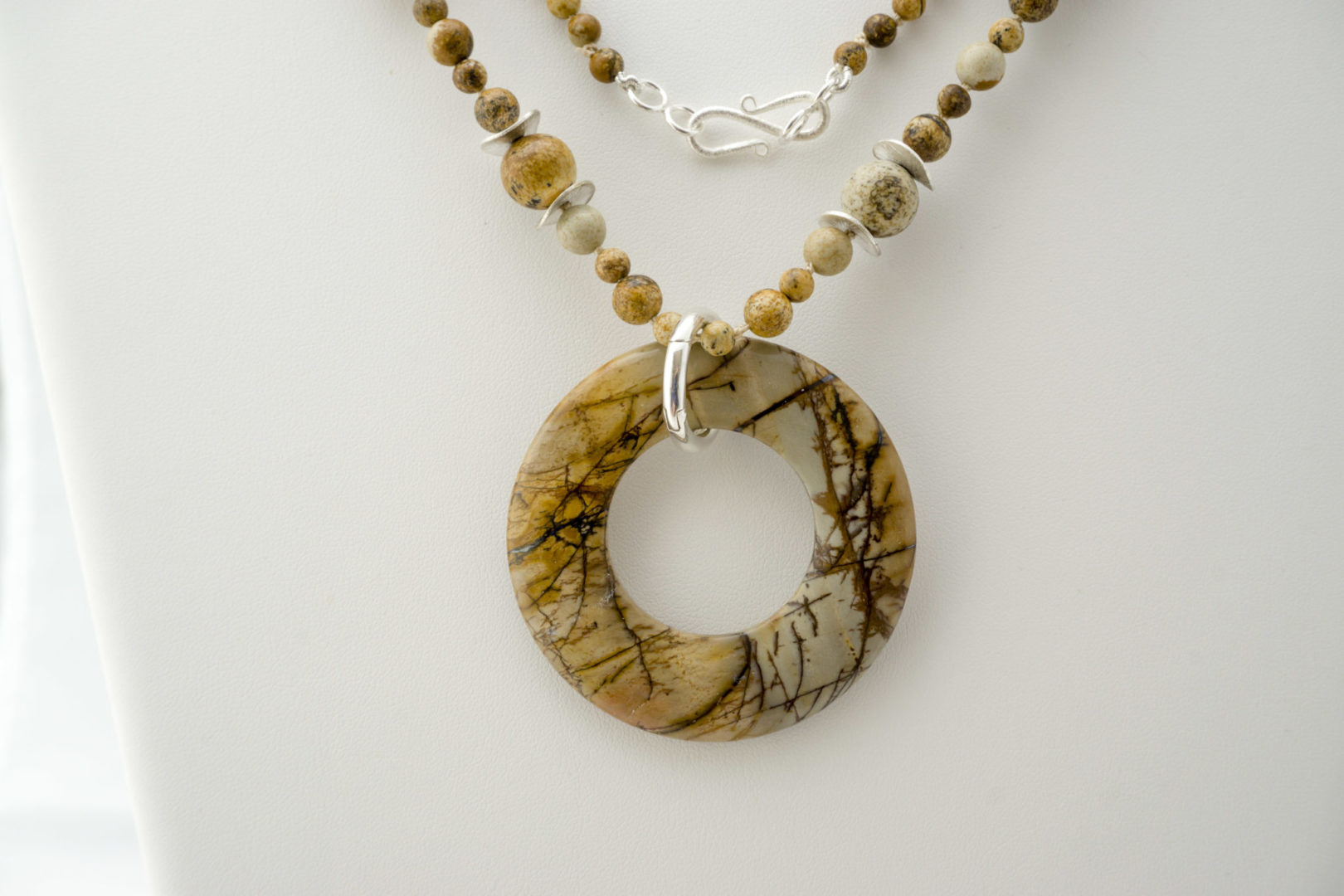 Colgante de Jaspe Arandela Beige y Grises