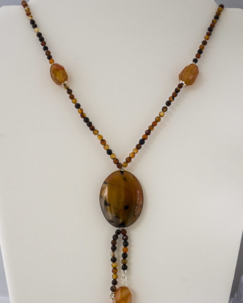 Collar Ágata ovalada y de Fuego