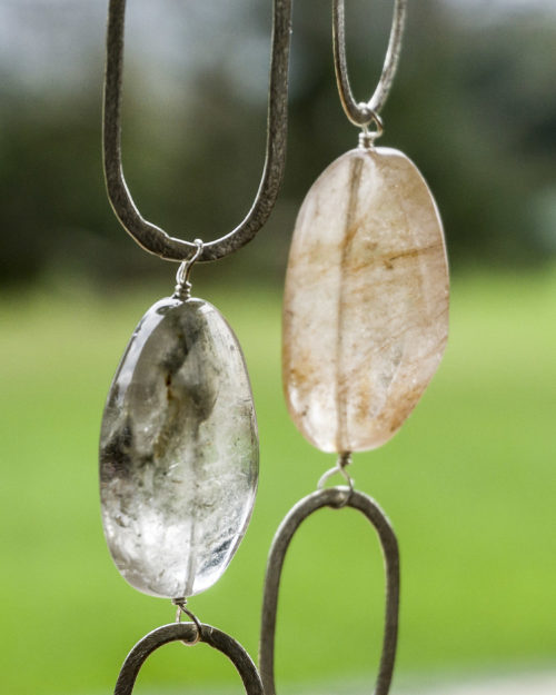 Collar de Cuarzo musgoso y plata