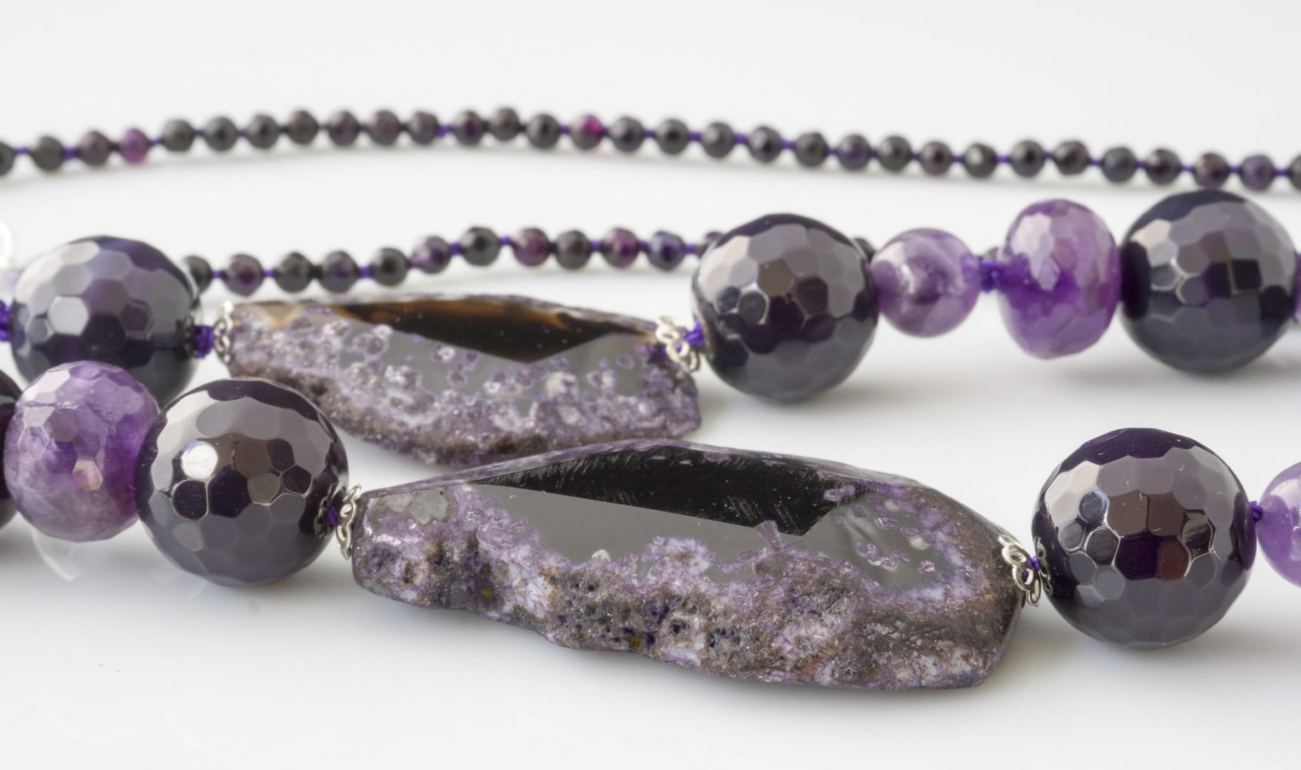 Collar Convertible Ágatas y Amatistas