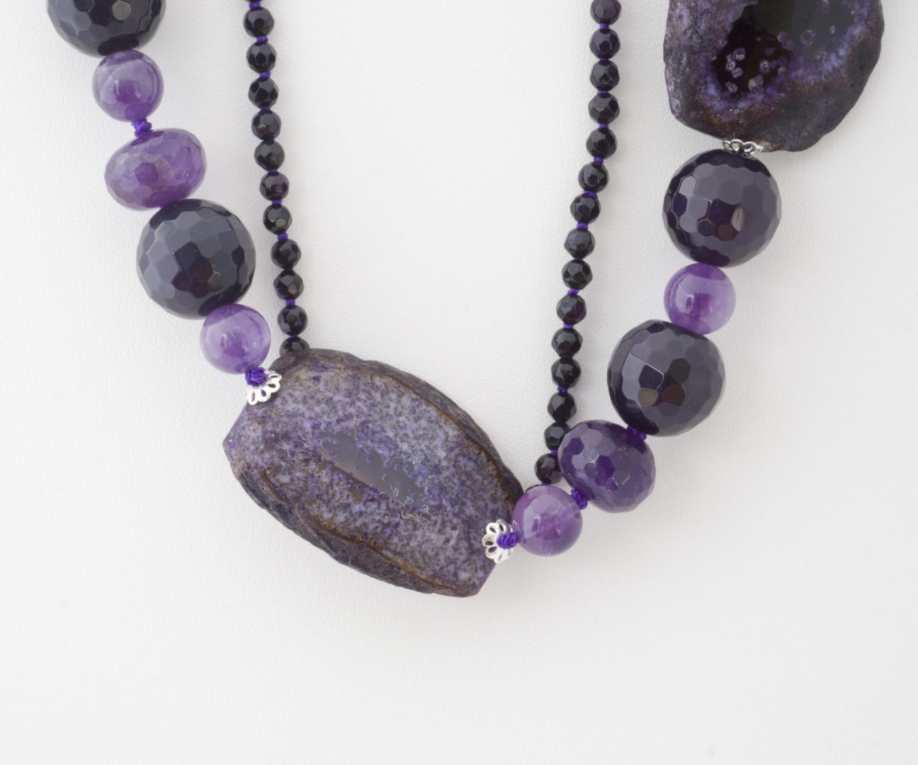 Collar Convertible Ágatas y Amatistas