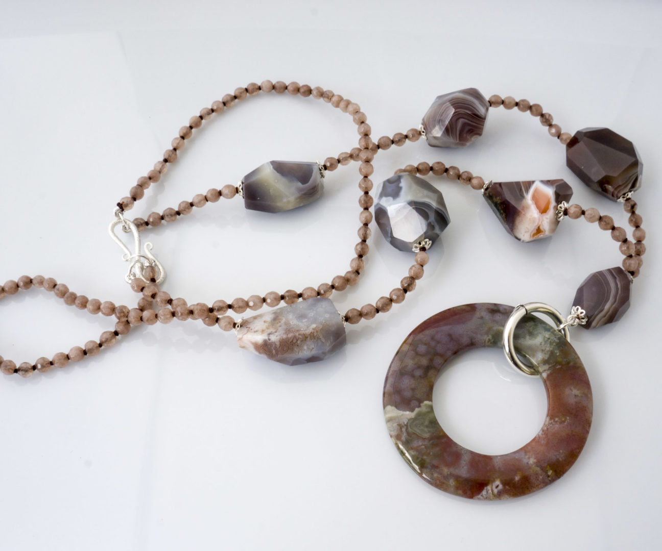 Colgante Aro de Jaspe marrón rosáceo