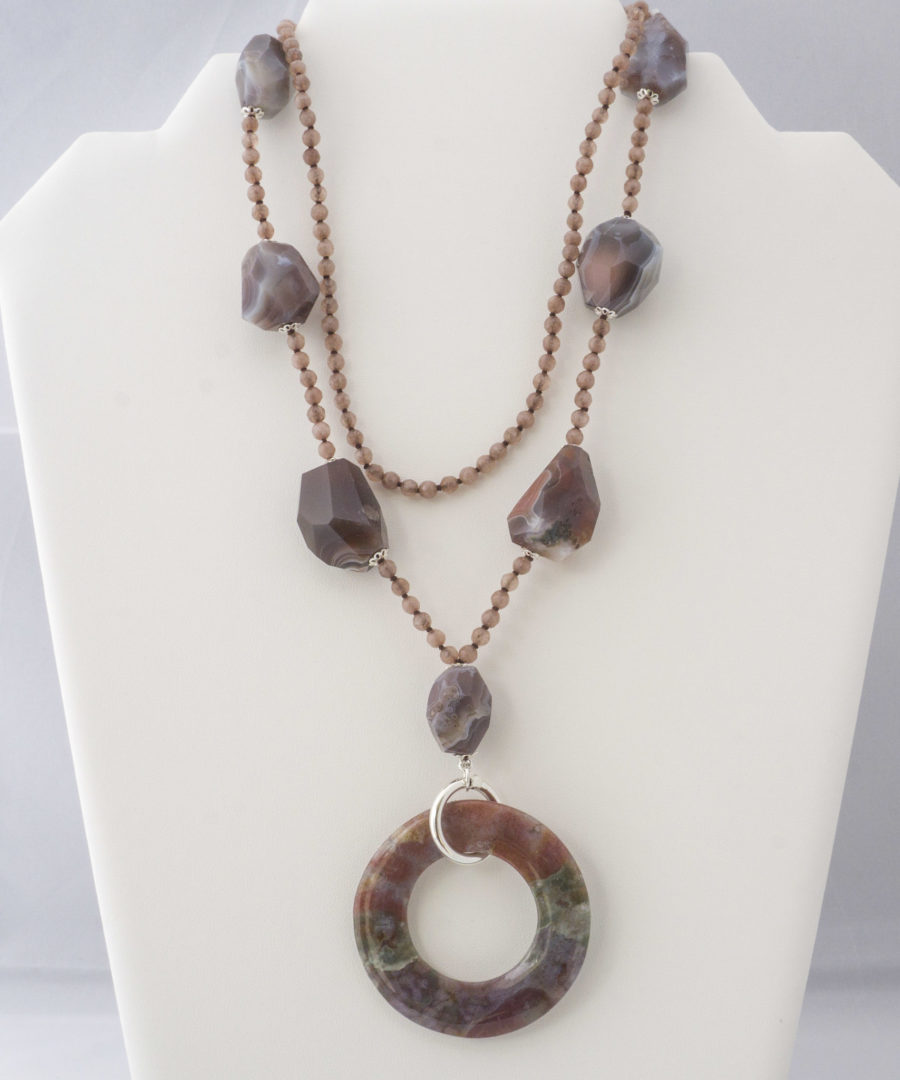 Colgante Aro de Jaspe marrón rosáceo