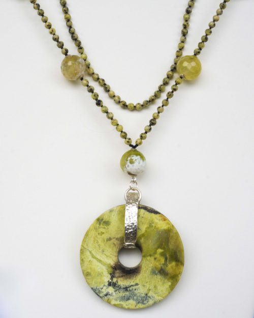 Colgante Aro de Turquesa India Amarilla.